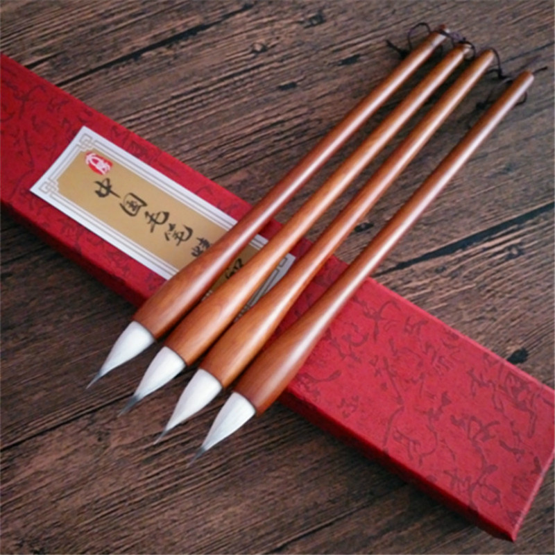 중국 서예 브러쉬 펜 풍경 수채화 그림 색칠 브러쉬 모직 보라색 작은 일반 스크립트 토끼 브러쉬
